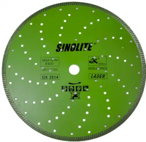 Diamond Turbo Saw Blade with Shaped Cooling Holes