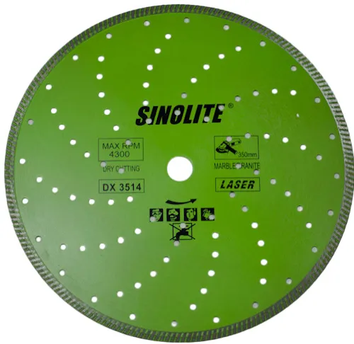 Diamond Turbo Saw Blade with Shaped Cooling Holes