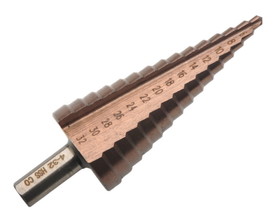 Straight Fluted HSS Step Drill Titanium 4-32mm