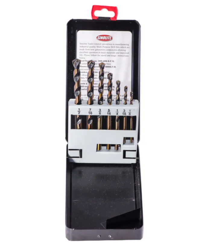 7pcs Multi-Purpose Drill Bits 1/8" 3/16" 1/4" 5/16" 3/8" 7/16" 1/2"