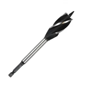 4 Fluted Auger Bit with Hex shank, length 152mm (6")