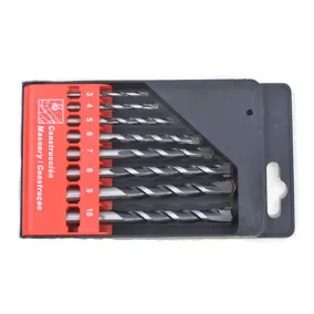 10pcs Masonry Drill Bit Set, 3-4-5-6-7-8-9-10mm plastic case