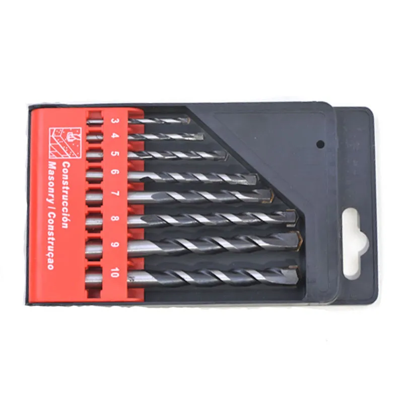 10pcs Masonry Drill Bit Set, 3-4-5-6-7-8-9-10mm plastic case