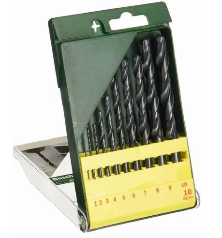 10Pcs HSS-R Twist Drill DIN338  1-10mm x 1 in plastic box