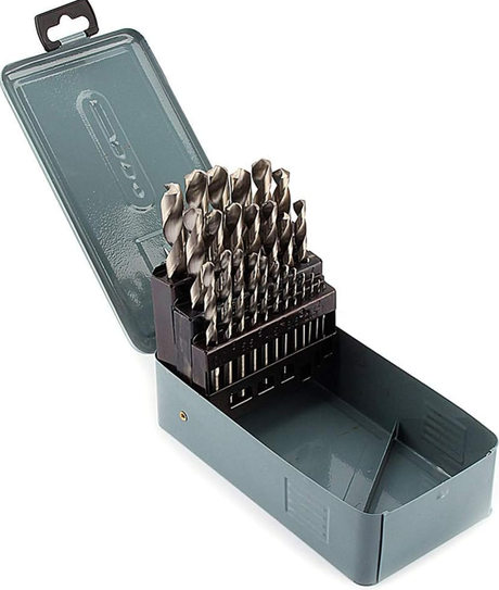 25pcs HSS-G Twist Drill DIN338 Size: 1-13mm x 0.5