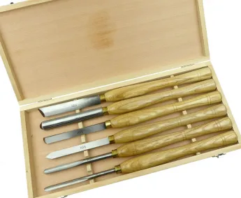 6Pcs Lathe Turning Chisel Set in Wooden Box